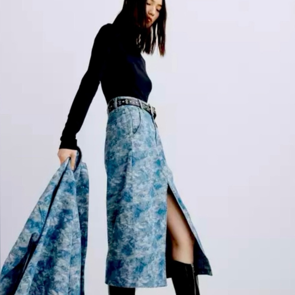 New with tags rag&bone jacquard denim skirt